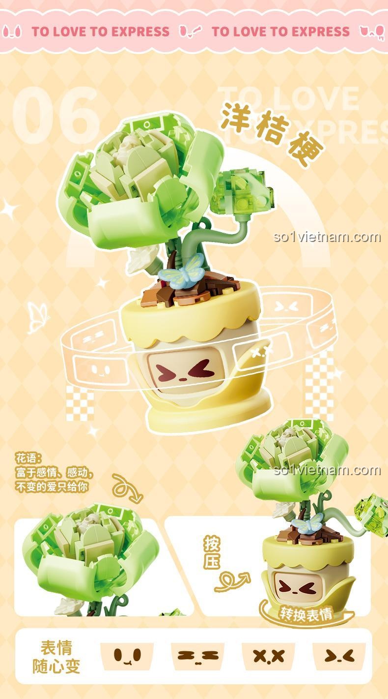 Bộ Lắp Ghép Chậu Hoa Cúc Tím "Tình Cảm Hoa Ngữ" 804429 - Moon Wonder - Mẫu 05 Tinh Hoa