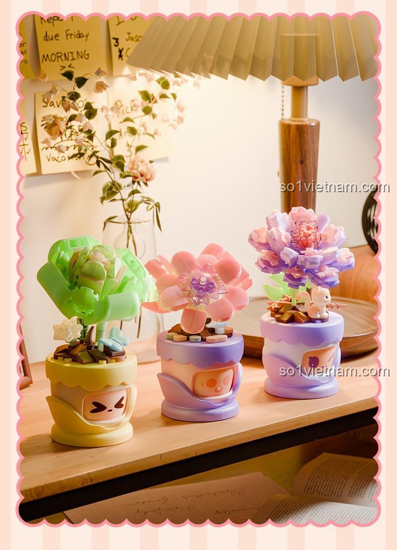 Trưng bày Bộ Lắp Ghép Chậu Hoa "Tình Cảm Hoa Ngữ" - Moon Wonder - Đồ chơi lắp ghép