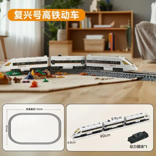 Mô hình tàu cao tốc HSR Fuxing 1188 chi tiết, đồ chơi STEM cho bé trai 8 tuổi, tương thích LEGO®, động cơ pin có sẵn, màu trắng đen xám, MORKMODEL 025111