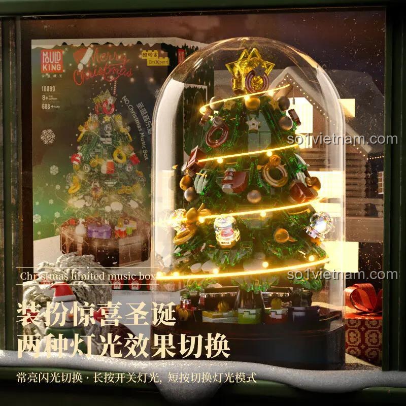 Mould King 10090 Hộp Nhạc Giáng Sinh Kỳ Diệu Hộp sản phẩm mở ra