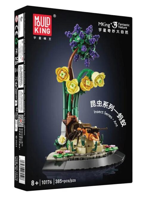 Hộp sản phẩm bộ lắp ghép Mould King 10176 Mô hình con kiến nghệ thuật, 385 chi tiết, quà tặng cho bé 8 tuổi.