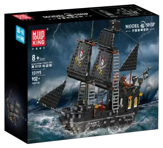Hộp sản phẩm bộ lắp ghép Tàu Cướp Biển Ngọc Trai Đen Mould King 10195. Đồ chơi mô hình cho bé trai 8 tuổi, giá tốt.
