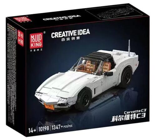 bộ lắp ghép Xe Thể Thao Corvette C3 Mould King 10198, mô hình xe thể thao trắng, 1347 chi tiết, dành cho con trai 14 tuổi, giá tốt