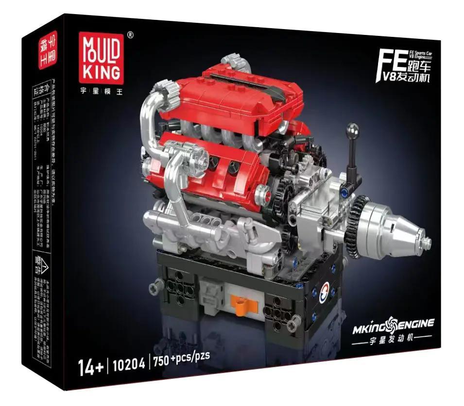 Hộp sản phẩm bộ lắp ghép Mould King 10204 Động cơ V8 Xe Thể Thao FE