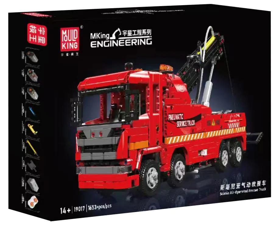 bộ lắp ráp Xe Cứu Hộ Khí Nén Scania Mould King 19017, hộp sản phẩm, đồ chơi mô hình chất lượng cao cho con trai 14 tuổi, giá tốt