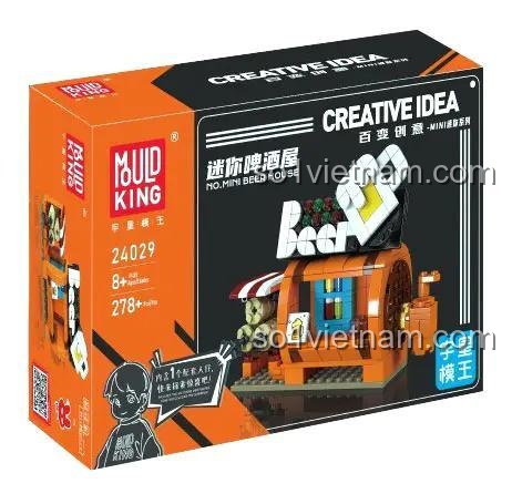 Hộp sản phẩm Mould King 24029 MINI Beer House, bộ lắp ghép mô hình quán bia