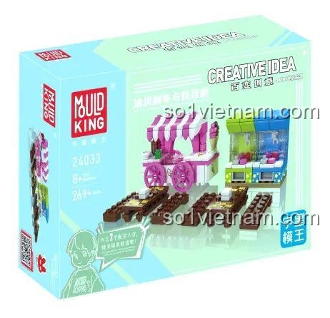 Hộp sản phẩm Mould King 24033 Xe Kem và Máy Gắp Thú Mini, bộ đồ chơi lắp ráp 269 mảnh, độ tuổi 8+