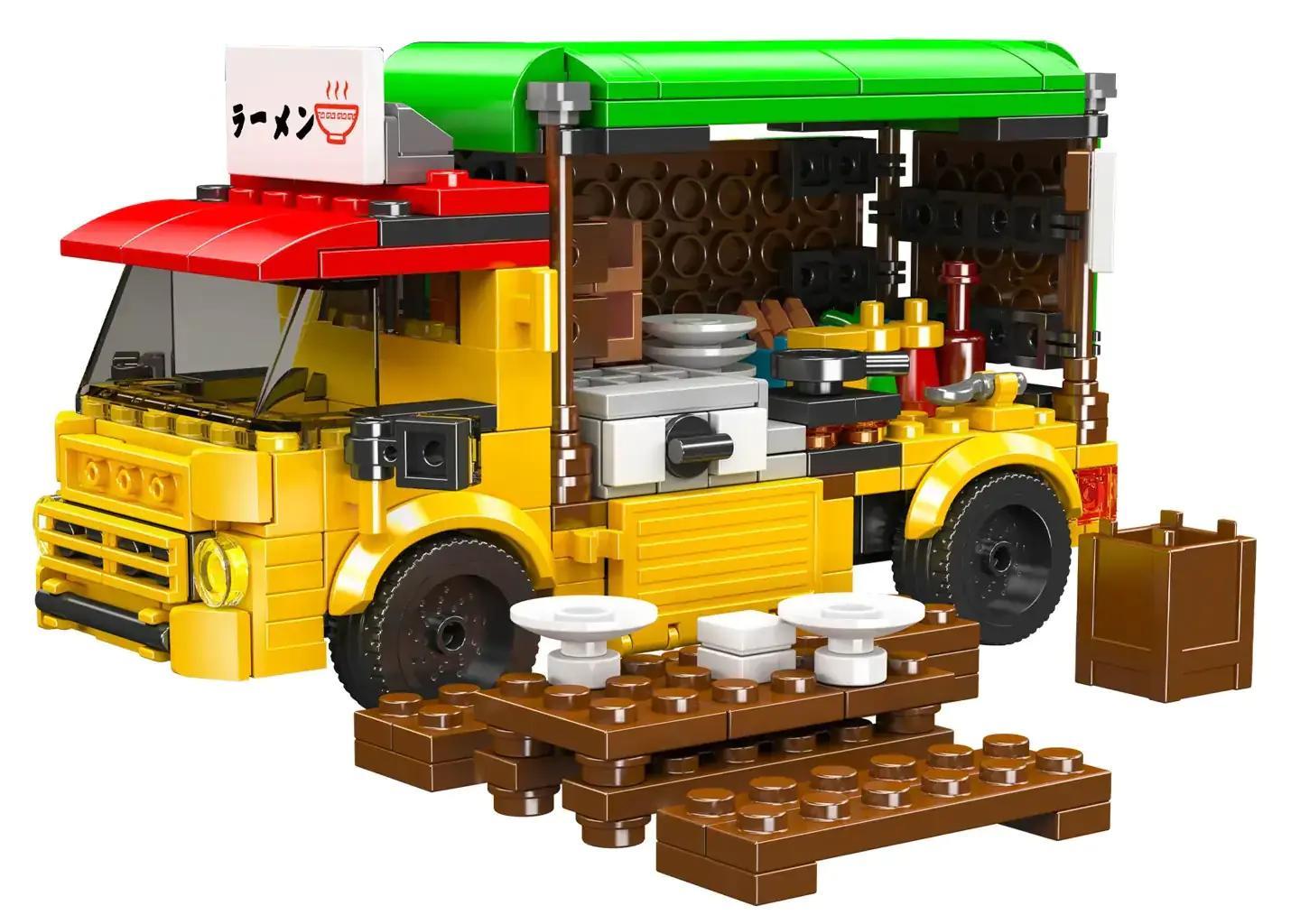 Bộ lắp ghép Xe Mì Ramen Lưu Động Mould King 24064, mô hình xe bán đồ ăn Nhật Bản chi tiết cho bé gái 8 tuổi, giá rẻ.
