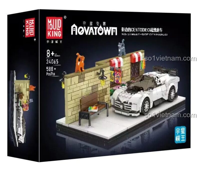 Hộp bộ lắp ghép Mould King 24065 Siêu xe Bugatti Centodieci, đồ chơi mô hình chất lượng cao cho bé trai 8 tuổi, giá rẻ.