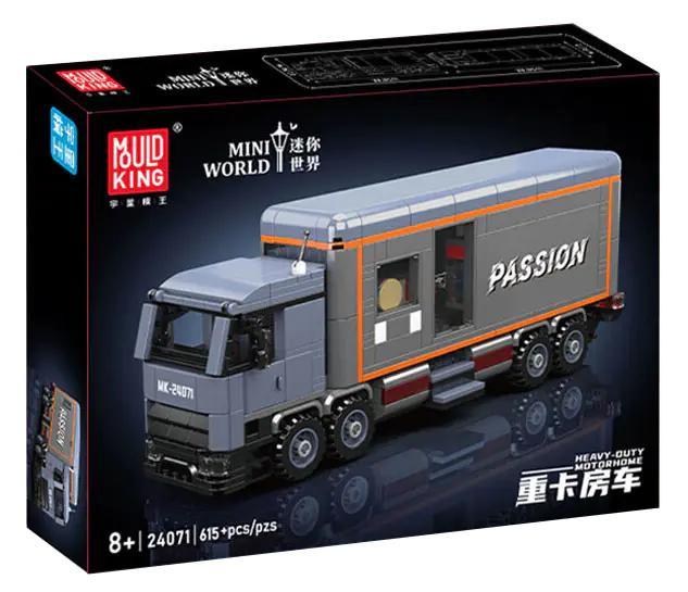 Hộp sản phẩm bộ lắp ghép Xe tải nhà di động Mould King 24071 với 615 chi tiết, dành cho con trai từ 8 tuổi. Món đồ chơi mô hình giá rẻ, chất lượng cao.