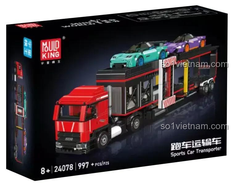 Hộp đồ chơi mô hình Xe Vận Tải Siêu Xe Mould King 24078, quà tặng sinh nhật cho con trai 8 tuổi.