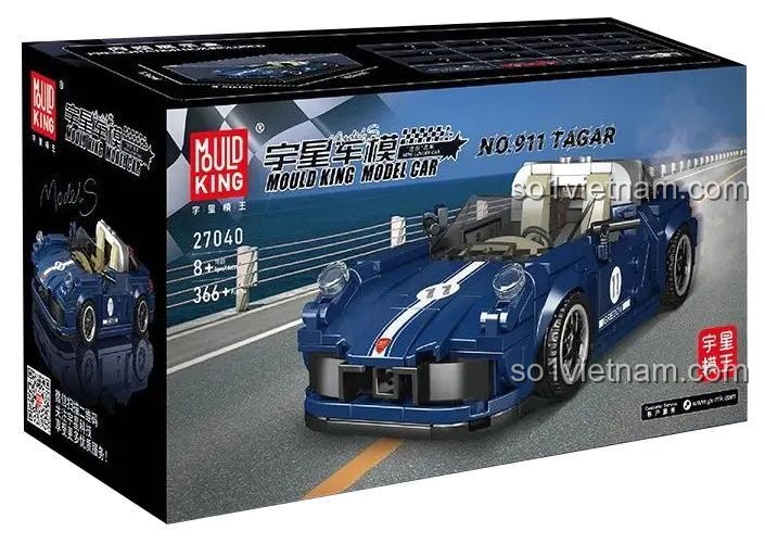 Đồ chơi mô hình Mould King Porsche 911 Targa 27040 xanh dương, bộ lắp ghép xe thể thao cho bé trai 8 tuổi, giá tốt
