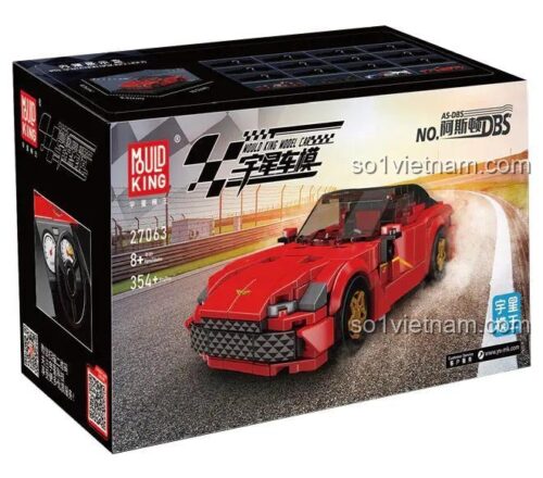 Hộp sản phẩm Mould King 27063 Siêu xe Aston DBS - Đồ chơi lắp ráp xe đua cho bé trai