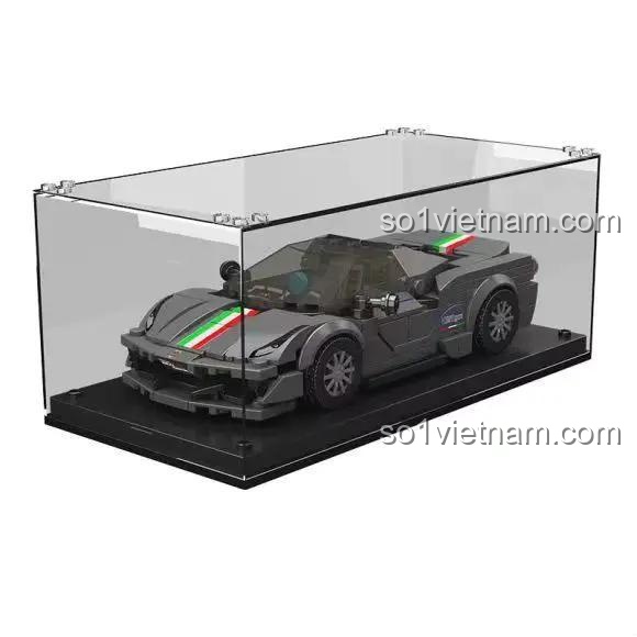 Mould King 27068 Siêu xe Ferrari 488 Pista trong hộp trưng bày, xe hơi đồ chơi lắp ghép, xe hơi đồ chơi mô hình, xe hơi đồ chơi lắp ráp, xe hơi đồ chơi STEM, xe hơi đồ chơi giáo dục, xe hơi đồ chơi phát triển trí tuệ, xe hơi đồ chơi sáng tạo, xe hơi đồ chơi xây dựng, 358 mảnh, cho bé 8 tuổi, màu xám, đỏ, xanh lá, trắng, giá tốt