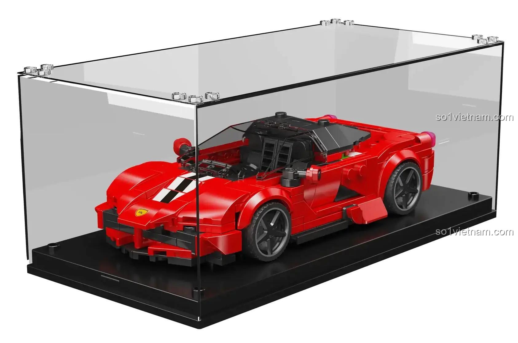 Đồ chơi mô hình Xe đua LaFerrari Mould King 27075 trong hộp trưng bày, bộ xếp hình chất lượng cao cho bé trai 8 tuổi.