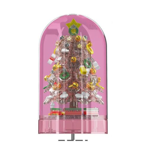 MouldKing 10089 Hộp Nhạc Giáng Sinh Kỳ Diệu màu hồng, mô hình cây thông Noel lắp ráp, đồ chơi giáo dục cho bé gái 8 tuổi, quà tặng Giáng Sinh ý nghĩa, có nhạc Giáng Sinh