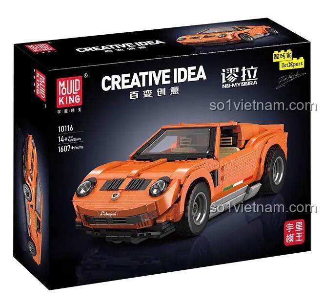 Hộp sản phẩm bộ lắp ghép MouldKing 10116 Lamborghini Miura, mô hình xe thể thao 1607 chi tiết, đồ chơi cho bé trai 14 tuổi, giá tốt