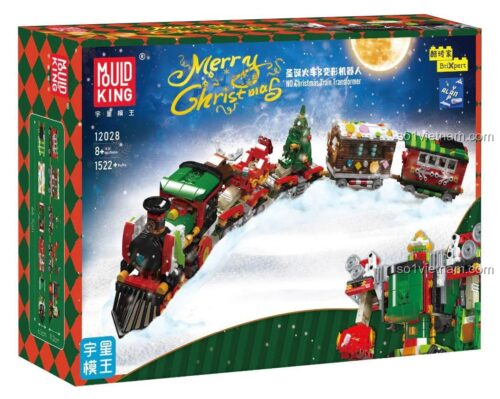 Hộp sản phẩm Giáng Sinh Tàu Hỏa Biến Hình Robot MouldKing 12028