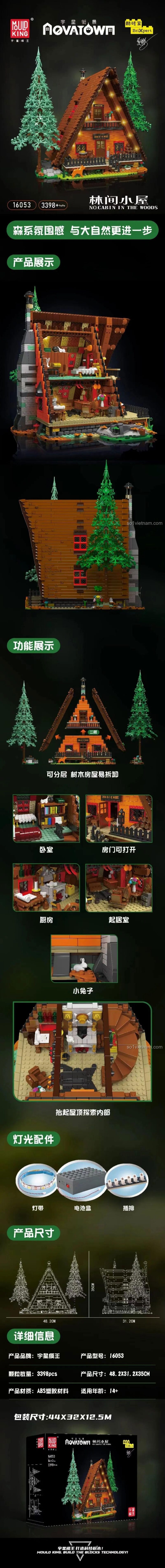 MouldKing 16053 Cabin In The Woods chi tiết ngoại thất ngôi nhà gỗ