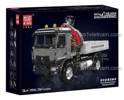 Hộp bộ lắp ghép MouldKing 19016 Xe Tải Vận Chuyển Có Cần Cẩu, đồ chơi mô hình Mô Hình Xe Tải Cần Cẩu cho bé trai 14 tuổi, chất lượng cao