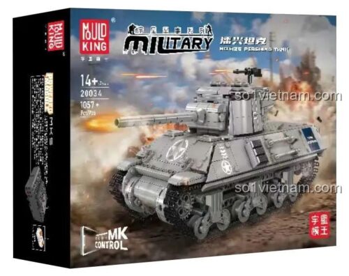 Hộp sản phẩm MouldKing 20034 M36 Tank Destroyer, Xe Tăng Quân Sự Xám, Bộ lắp ghép Tương thích LEGO®, Độ tuổi 8+, 1057 Mảnh, Có thể điều khiển từ xa (RC), Giá tốt