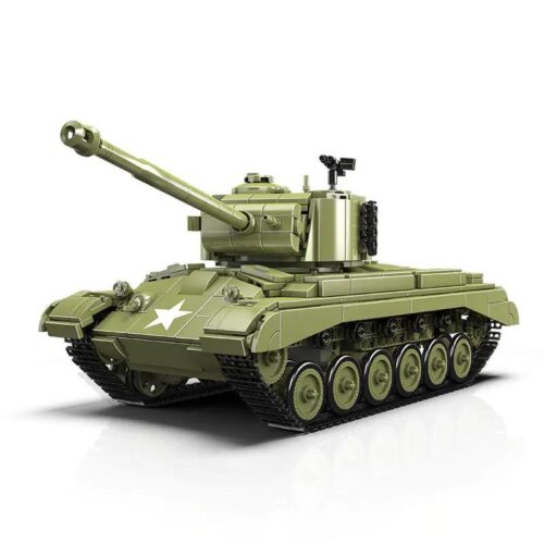 MouldKing 20035 Xe tăng M26 Pershing bộ đồ chơi mô hình chi tiết, Tỉ lệ chuẩn, Bắn đạn nhựa cho bé trai 8 tuổi