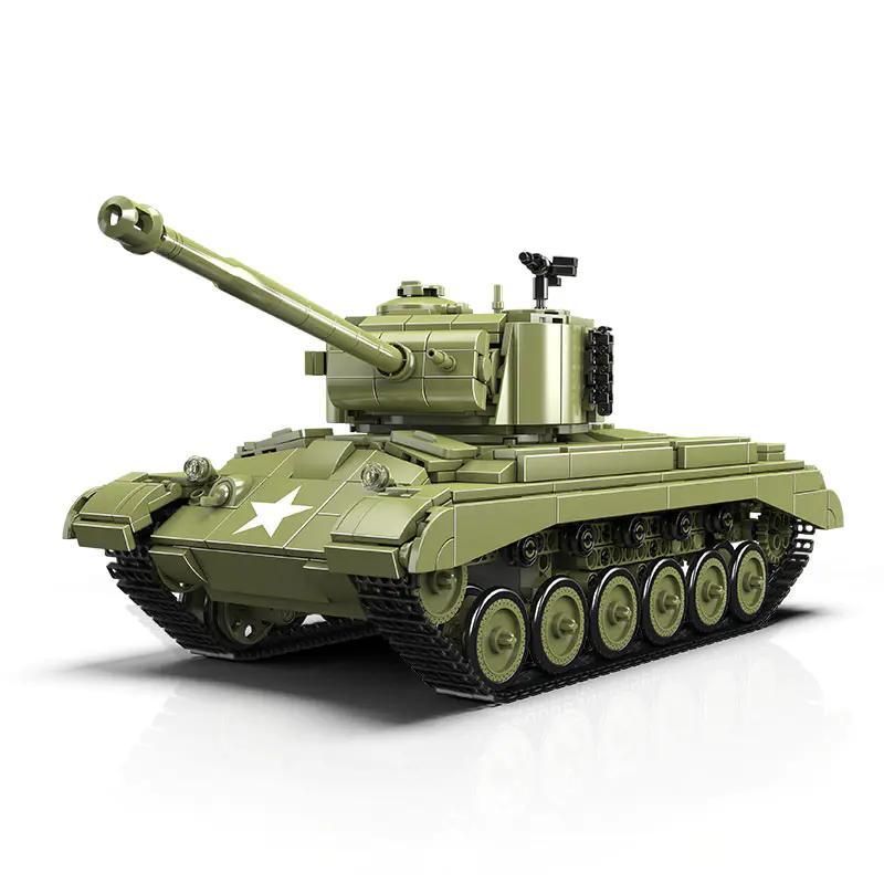 MouldKing 20035 Xe tăng M26 Pershing bộ đồ chơi mô hình chi tiết, Tỉ lệ chuẩn, Bắn đạn nhựa cho bé trai 8 tuổi