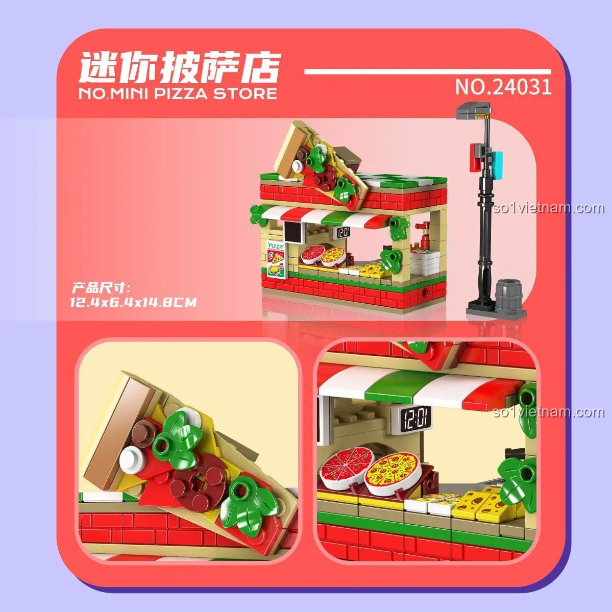 Chi tiết mô hình cửa hàng Pizza MINI MouldKing 24031