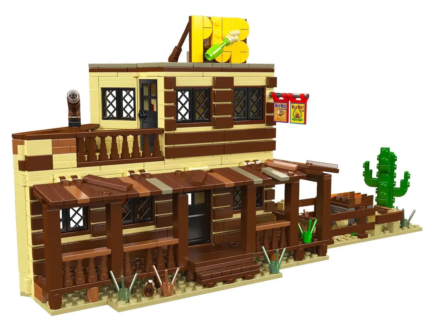 MouldKing 24072 Quán Bar Miền Tây Hoang Dã bộ lắp ghép chi tiết chân thực