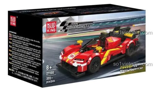 Hộp sản phẩm Siêu xe Ferrari 499P MouldKing 27100, bộ lắp ghép xe đua Le Mans Hypercar 355 chi tiết, đồ chơi STEM cho bé trai 8 tuổi, Tốc độ Đỉnh Cao