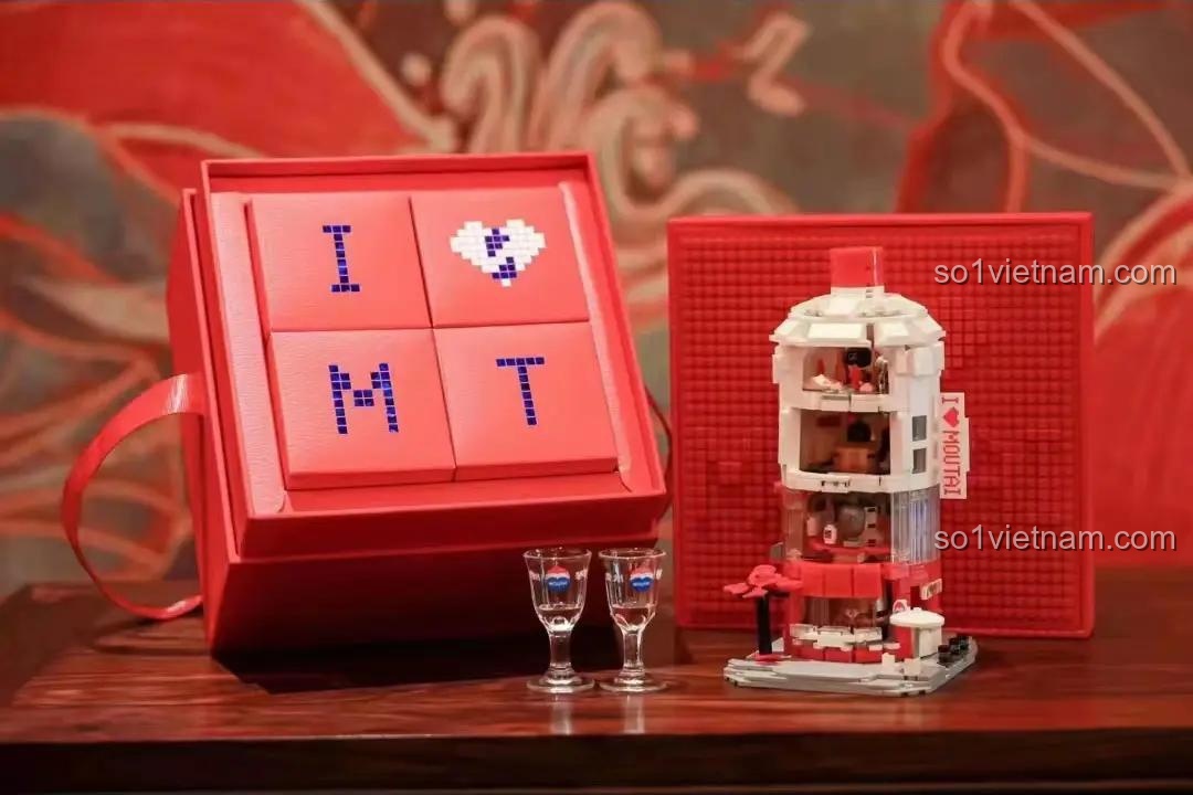 Bộ Lắp Ghép Mô Hình Tháp Rượu Moutai Trung Thu 1115 Mảnh - Moutai 2023 - Quà tặng độc đáo