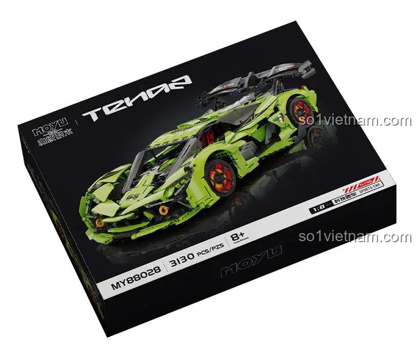 đồ chơi mô hình Siêu xe Lamborghini 3000 GTR MOYU BLOCK MY88028, hộp sản phẩm chất lượng cao cho bé trai 8 tuổi