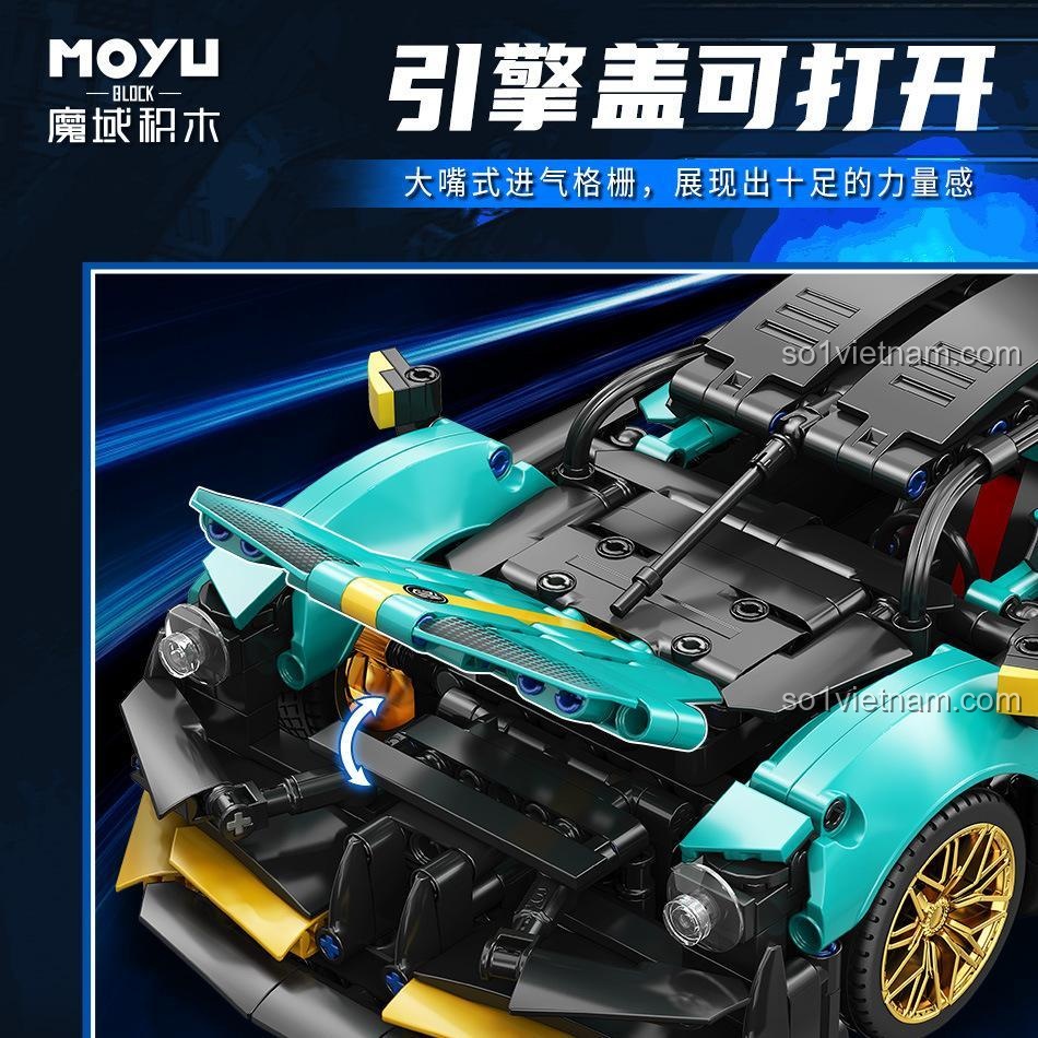 bộ lắp ghép Aston Martin Valkyrie MOYU BLOCK MY88321 mở nắp capo, đồ chơi mô hình siêu xe Aston Martin Valkyrie, mô hình xe đua Aston Martin Valkyrie chất lượng cao, đồ chơi lắp ráp siêu xe Valkyrie cho bé trai 8 tuổi giá tốt
