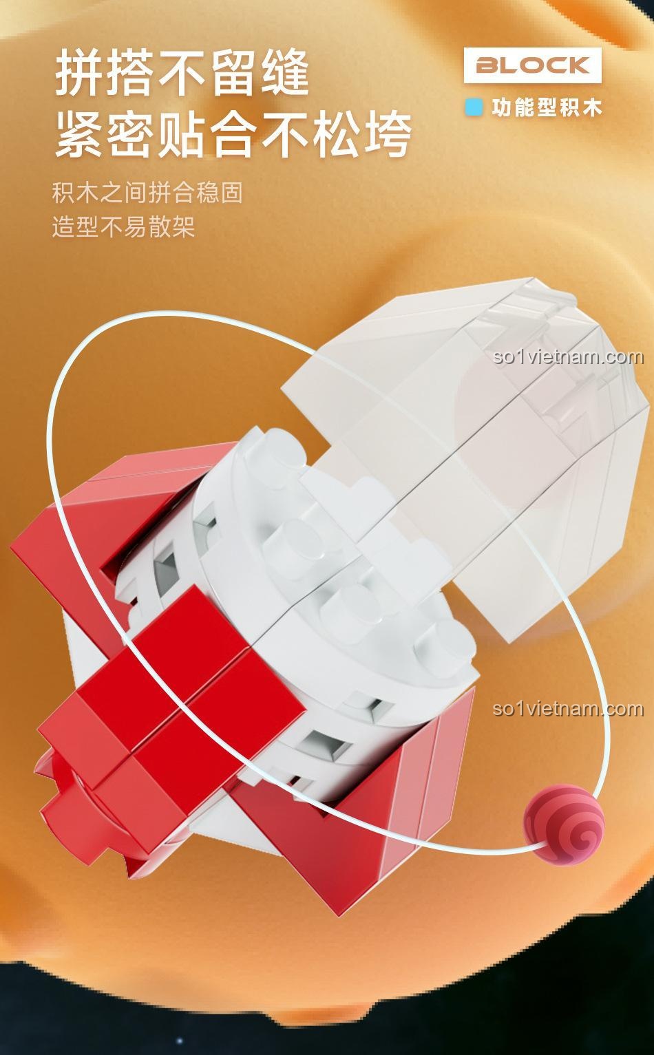 đồ chơi mô hình Đồ trang trí bàn phi hành gia 97032, lắp ráp không khe hở, ghép nối chắc chắn, Hộp Khăn Giấy Chức Năng