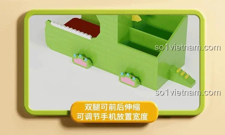 Hộp Đựng Khăn Giấy Cá Sấu MOYU BLOCK MY97033, chân cá sấu có thể điều chỉnh làm giá đỡ điện thoại, đồ chơi lắp ghép tiện ích