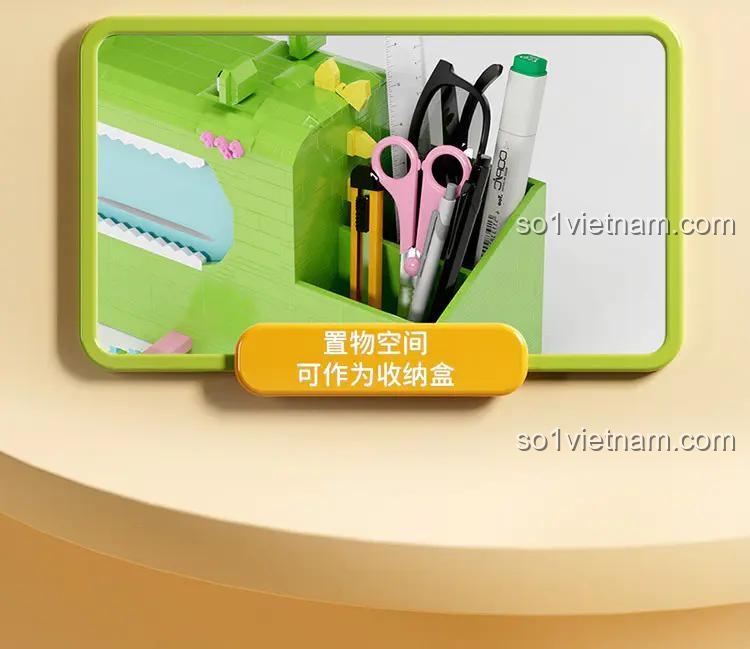 Hộp Đựng Giấy Đa Năng Hình Cá Sấu MOYU BLOCK MY97033, có ngăn đựng bút tiện lợi, đồ chơi mô hình giáo dục cho trẻ 8 tuổi