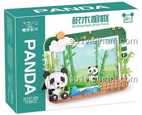 Hộp đồ chơi lắp ráp Khung ảnh gấu trúc MY97108 của MOYU BLOCK, bộ xếp hình chất lượng cao cho trẻ 8 tuổi, giá tiết kiệm.