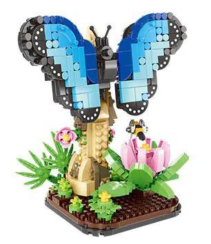 MOYU BLOCK MY97128 Bộ lắp ghép Bướm Xanh Lớn Mô hình Côn trùng Thế giới tuyệt đẹp 466 Mảnh