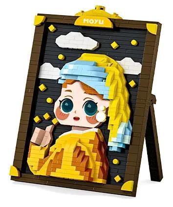 Bộ lắp ghép tranh 3D MOYU BLOCK MY97136 Cô Gái Đeo Bông Tai Ngọc Trai, đồ chơi nghệ thuật giá rẻ cho bé gái 8 tuổi.