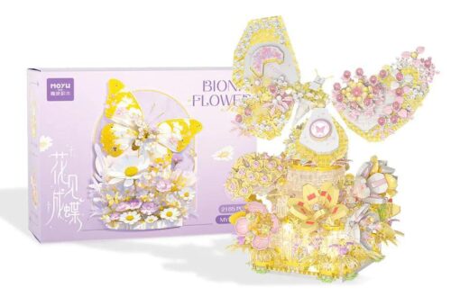 Hộp bộ lắp ghép MOYU BLOCK MY97151 Hoa Bionic: Hoa Nở Thành Bướm, 2165 mảnh, màu vàng, trắng, hồng, tím, phù hợp cho bé gái 8 tuổi, đồ chơi sáng tạo, đồ chơi giáo dục, trang trí nhà cửa