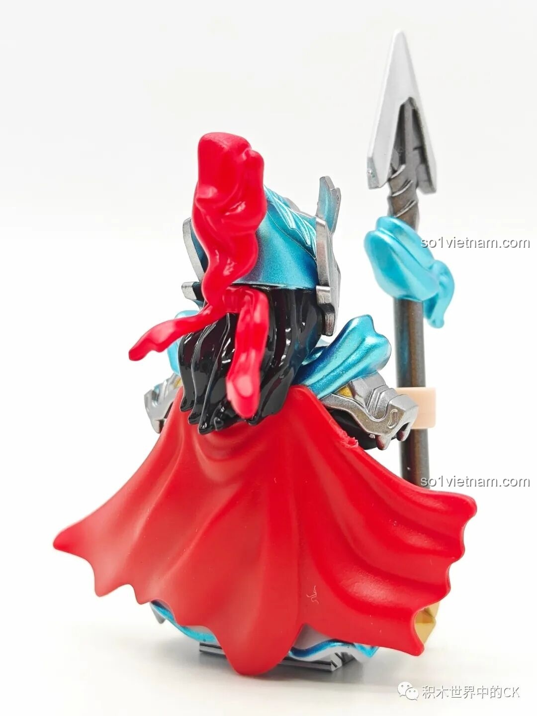 Minifigure Triệu Vân Kuzhao Studio đã lắp giáp hoàn chỉnh, nhìn từ phía sau.