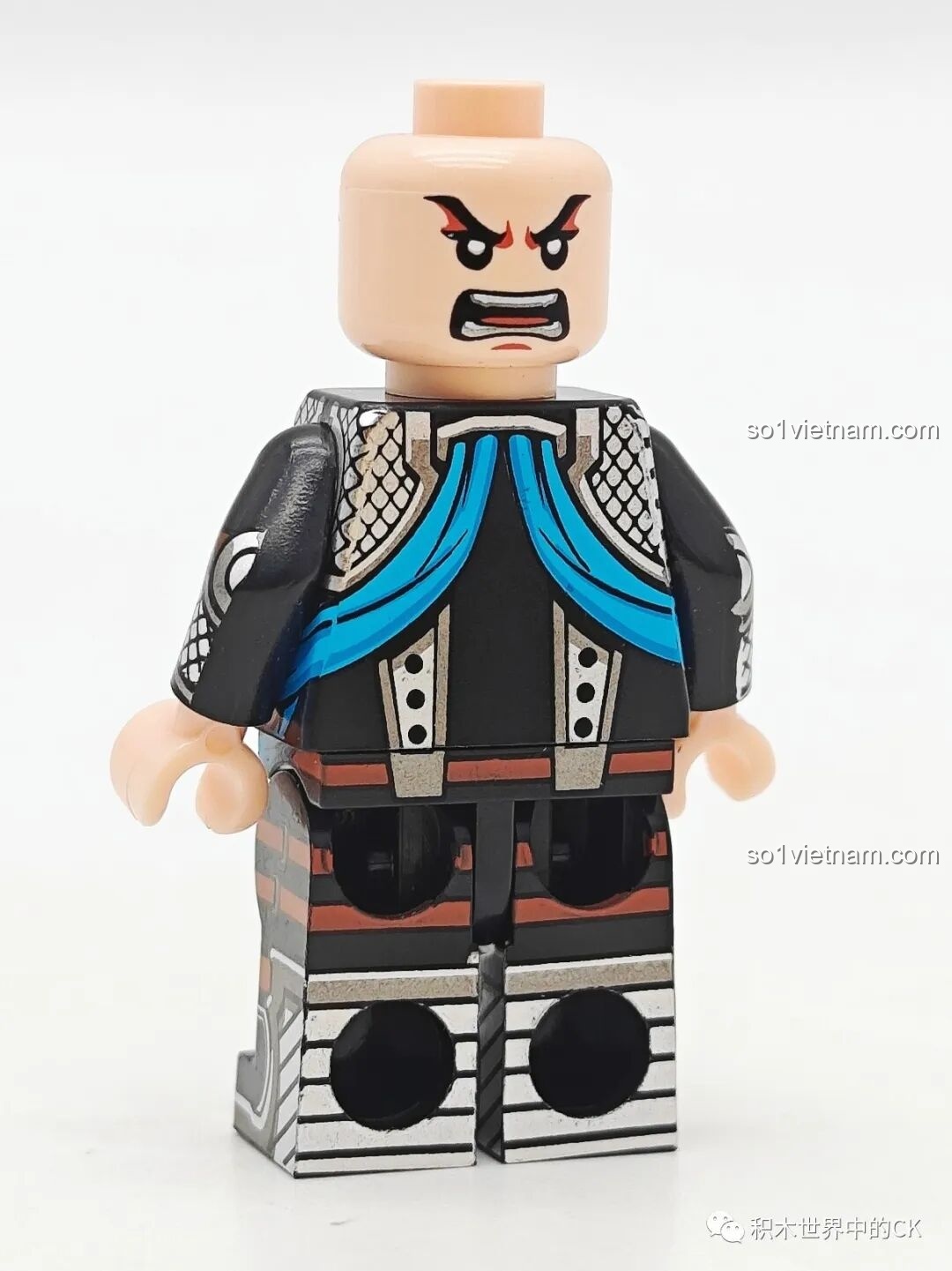 Minifigure Triệu Vân Kuzhao Studio ở dạng cơ bản, chưa lắp giáp, nhìn từ phía sau.