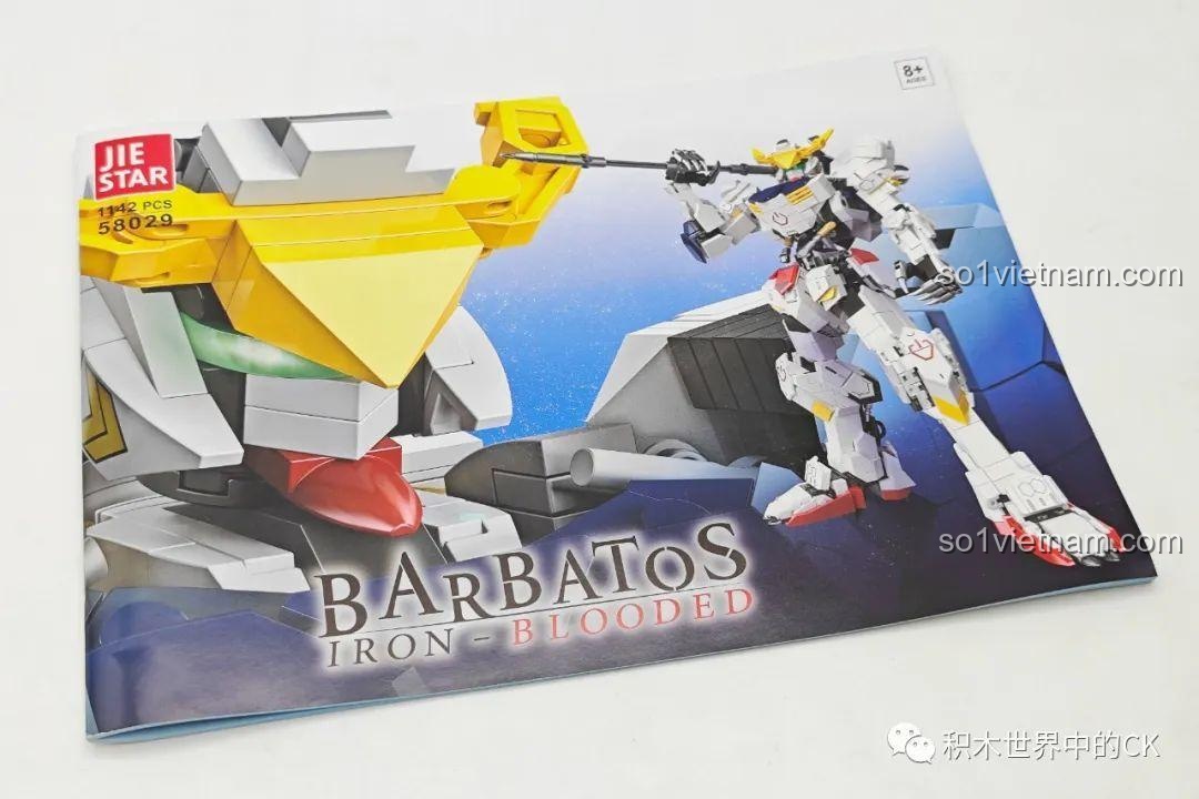 Sách hướng dẫn lắp ráp chi tiết của bộ JIESTAR 58029 Mecha Barbatos, giúp bé trai 8+ dễ dàng thực hiện từng bước.