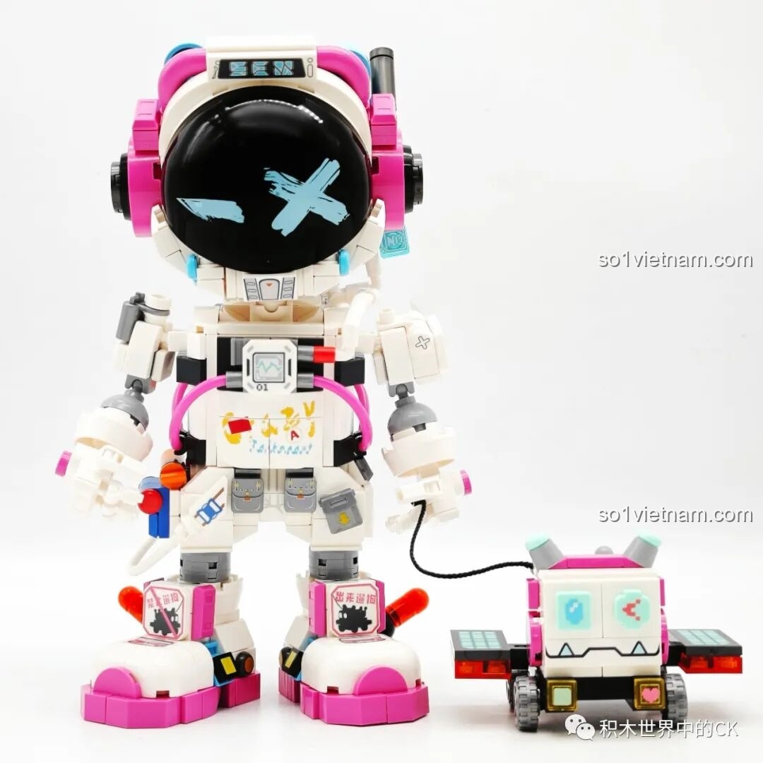 Nhận xét về bộ lắp ráp Sembo 203401 Phi Hành Gia Dạo Chơi Cùng Chú Chó Robot Bobo, thiết kế hiện đại, phù hợp cho bé gái.