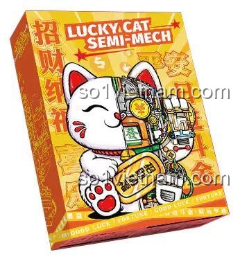 đồ chơi mô hình Mèo Thần Tài Nửa Robot NiceBrick 200619, hộp sản phẩm cho bé trai 6 tuổi, giá hời