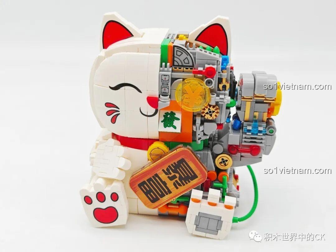 đồ chơi lắp ghép NiceBrick 200619 Mèo May Mắn Cơ Khí, lắp ráp bán cơ khí cho bé trai 6 tuổi, giá tiết kiệm