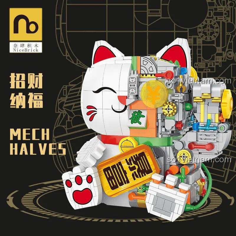 bộ xếp hình 200619 Mèo Chiêu Tài Robot cho bé trai 6 tuổi, giá bình dân