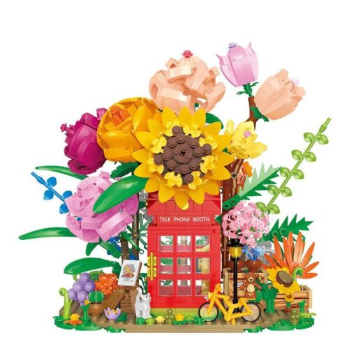 Bốt Điện Thoại Hoa Forever NiceBrick, mô hình trang trí chi tiết tinh xảo cho bé gái 8 tuổi, giá tốt