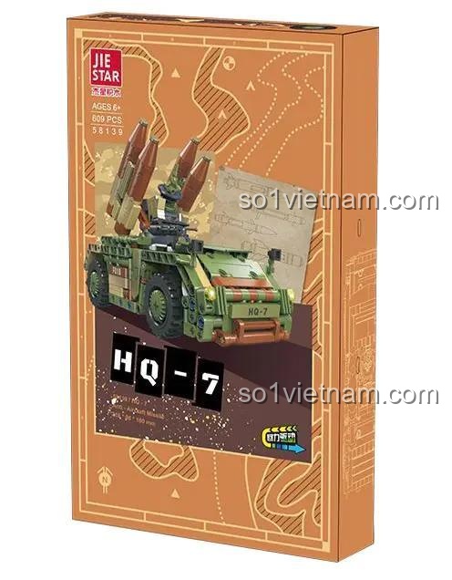 Hộp sản phẩm Xe Tên Lửa Phòng Không HQ-7 JIESTAR 58139 - bộ lắp ghép quân sự giá tốt