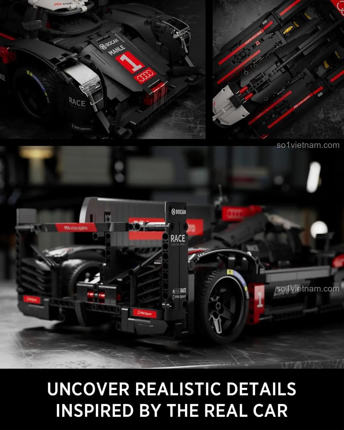 Chi tiết lắp ráp mô hình Audi R18 Le Mans Race Car Nifeliz NF10214